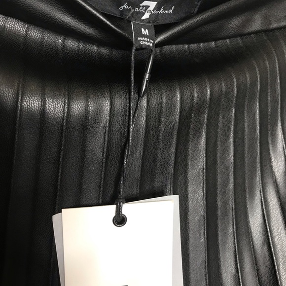 7 For All Mankind Faux Leather Pleated Skirt - Picture 6 of 6